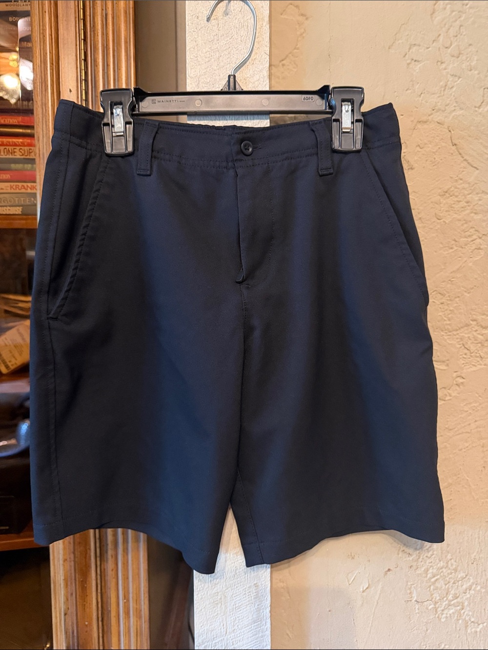 Under Armour boys Black Flat-Front Performance Shorts